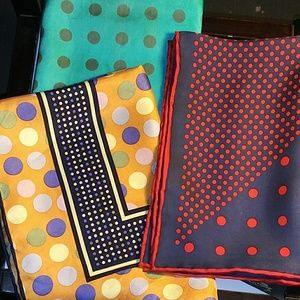 Men's Silk Handkerchief Trio